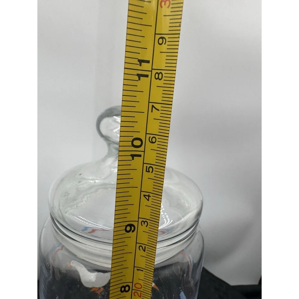 Vintage Luminarc France Tall Apothecary Glass Storage 10.5'' Jar Hearts & Geese